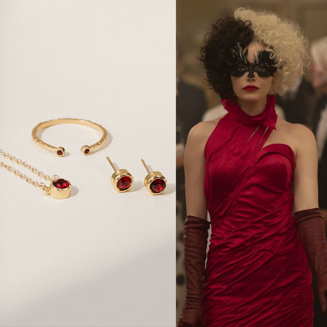Elevate your Halloween Moment with golden handmade jewels by Katie Dean, costume idea Cruella DeVille