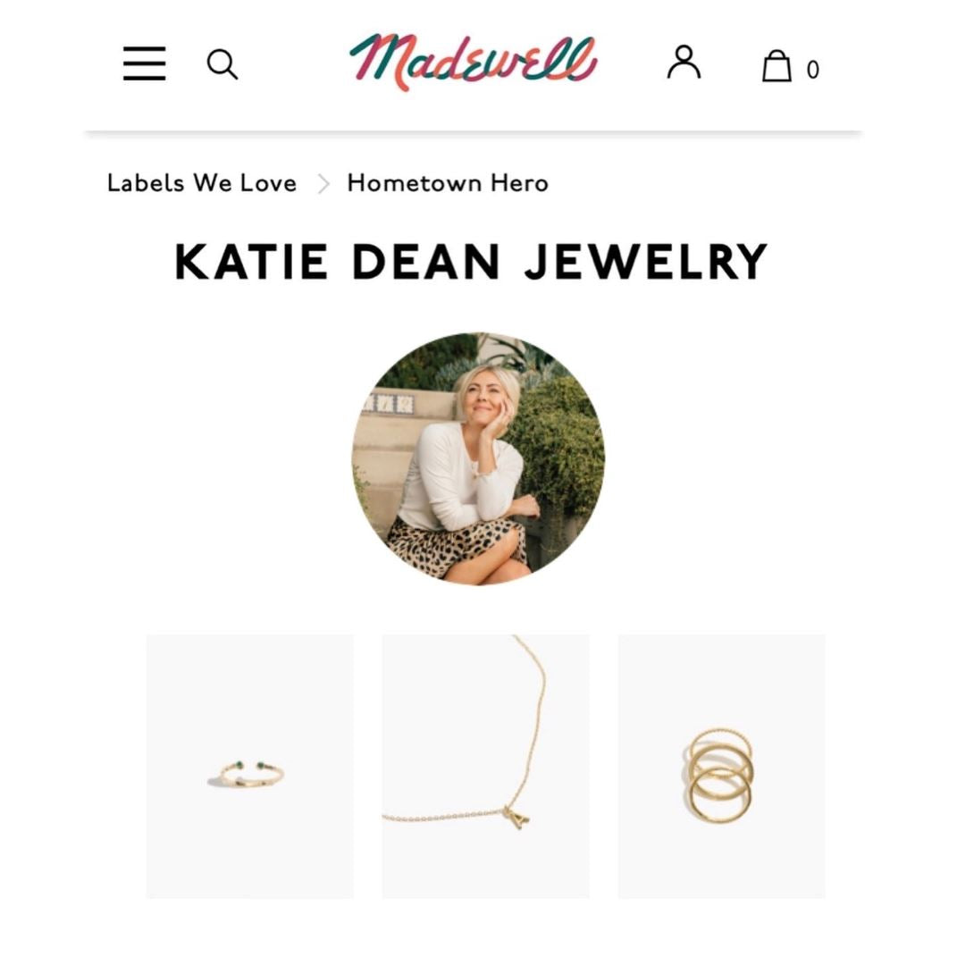 Madewell x Katie Dean Jewelry, hand crafted dainty jewelry made in America, Hometown Hero Program