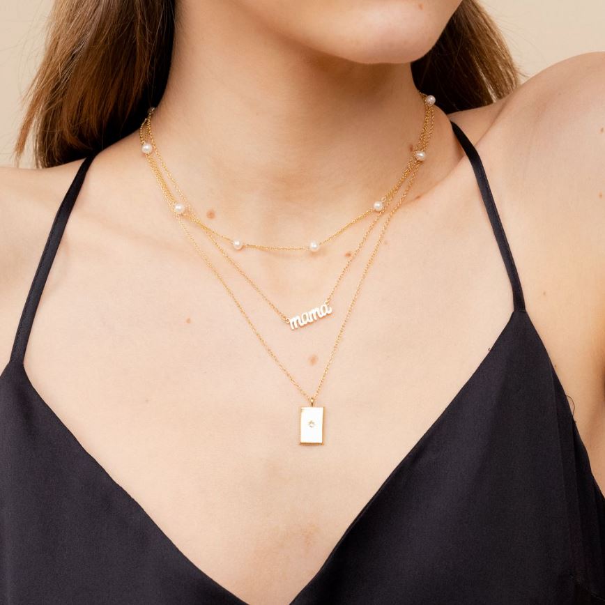 Pearl and Mama Necklace, Katie Dean Jewelry