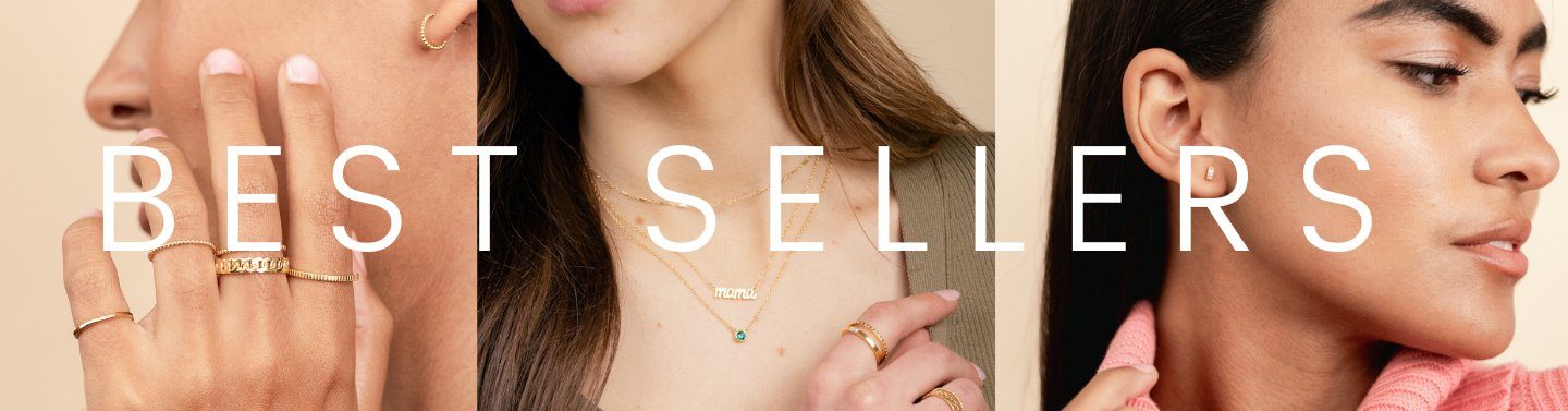 Best sellers collection page, made in America dainty minimal jewelry by Katie Dean Jewelry