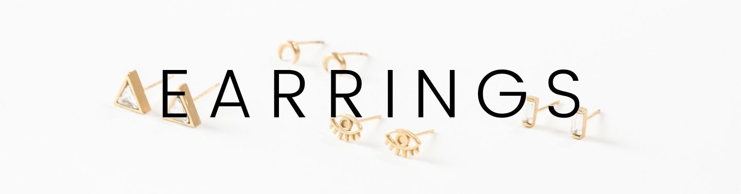 Earrings collection page, handmade in America dainty minimal jewelry by Katie Dean Jewelry, nickel free hypoallergenic
