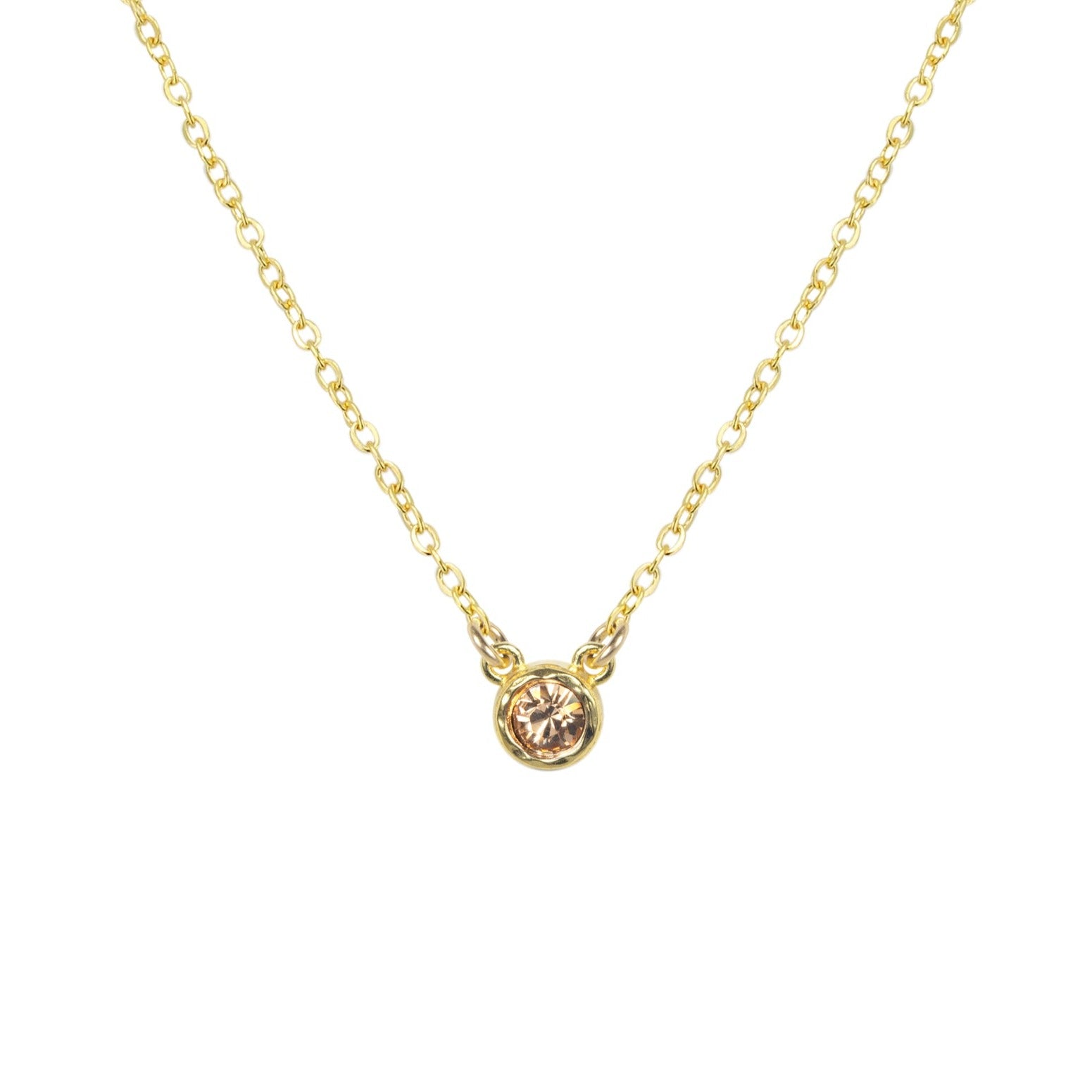 November Gold Birthstone Necklace by Katie Dean Jewelry, made in America, perfect for the dainty minimal jewelry lovers