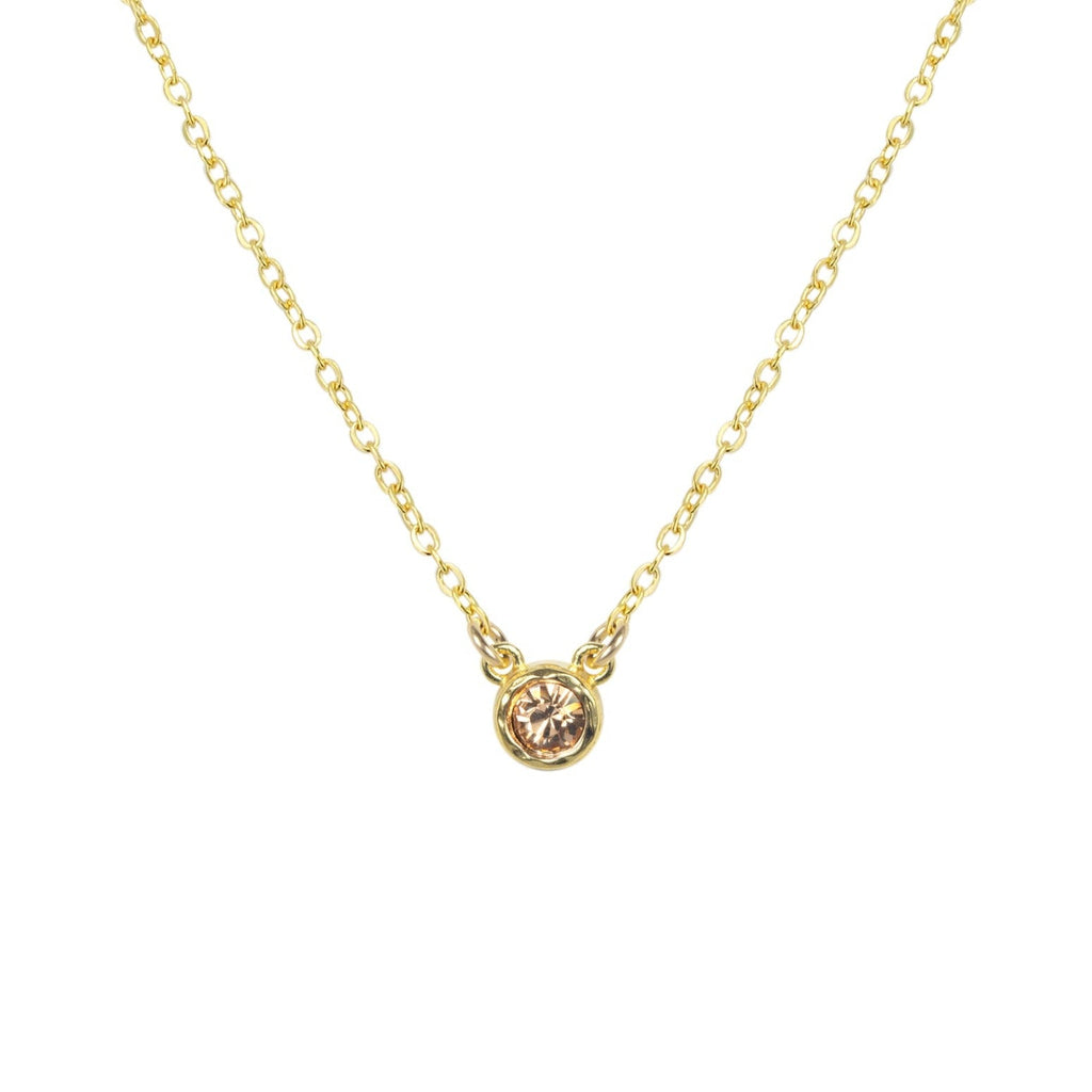 November Gold Birthstone Necklace by Katie Dean Jewelry, made in America, perfect for the dainty minimal jewelry lovers