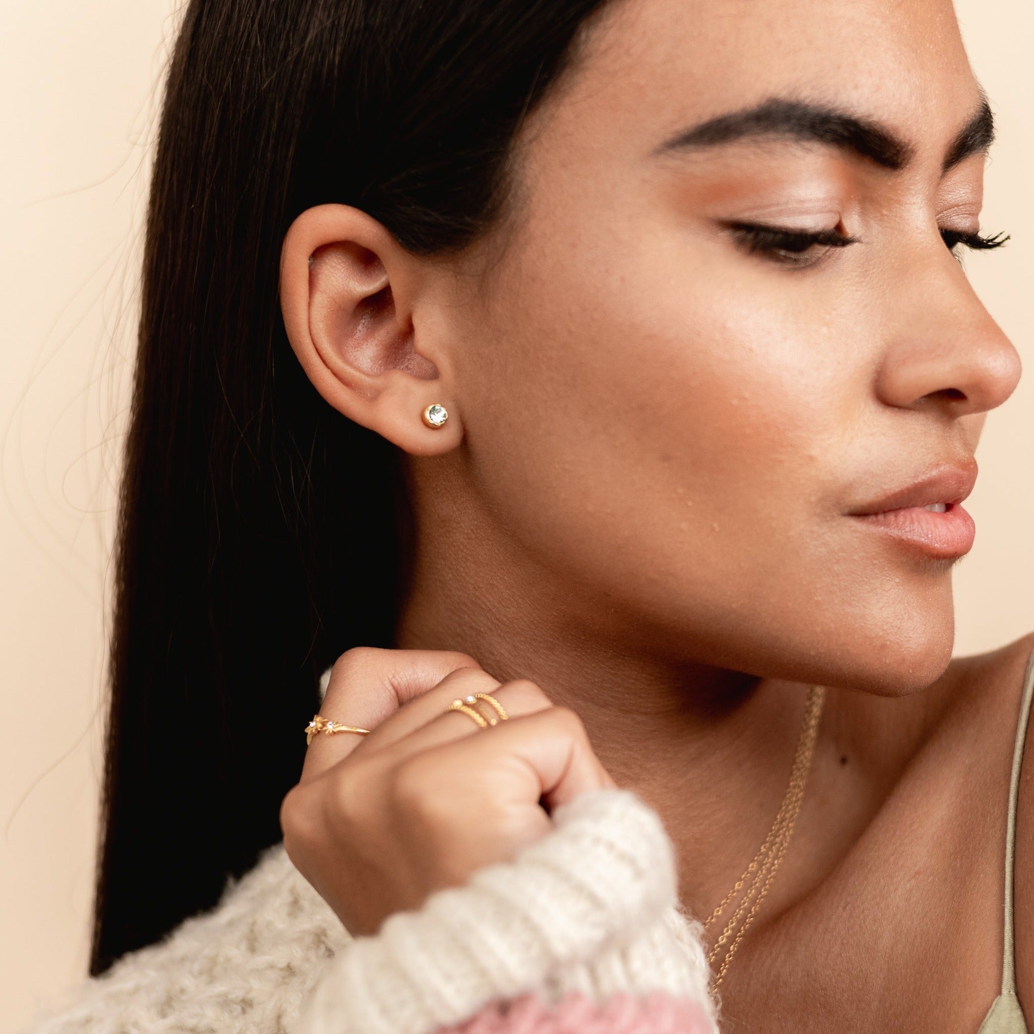 12 December Birthstone Studs by Katie Dean Jewelry made in America, hypoallergenic