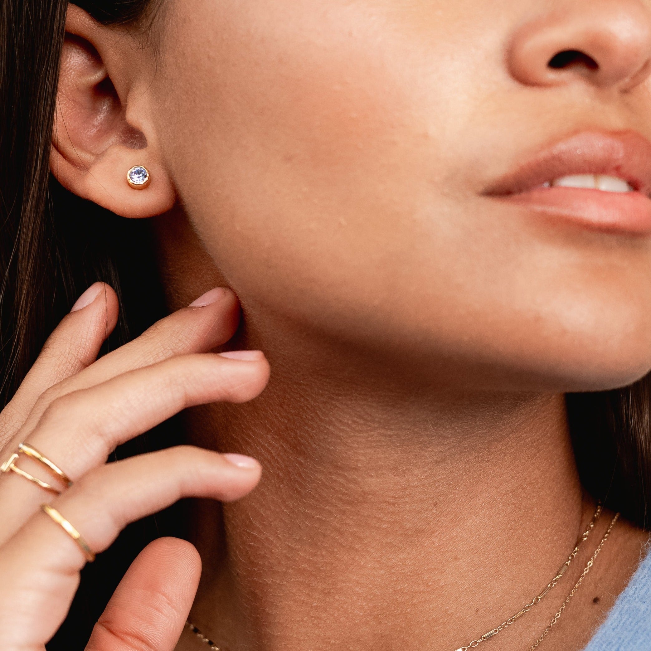 12 December Birthstone Studs by Katie Dean Jewelry made in America, hypoallergenic