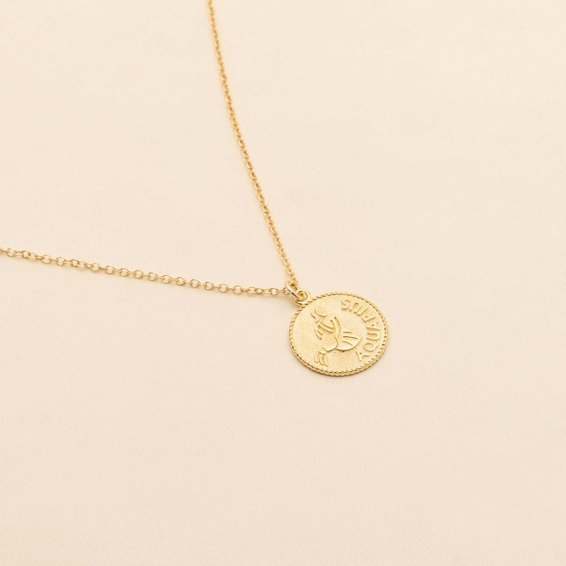 Aquarius Zodiac Necklace_Jan 20-Feb 19_Katie Dean Jewelry_horoscope sign_Zodiac Collection, dainty handmade necklaces by Katie Dean Jewelry