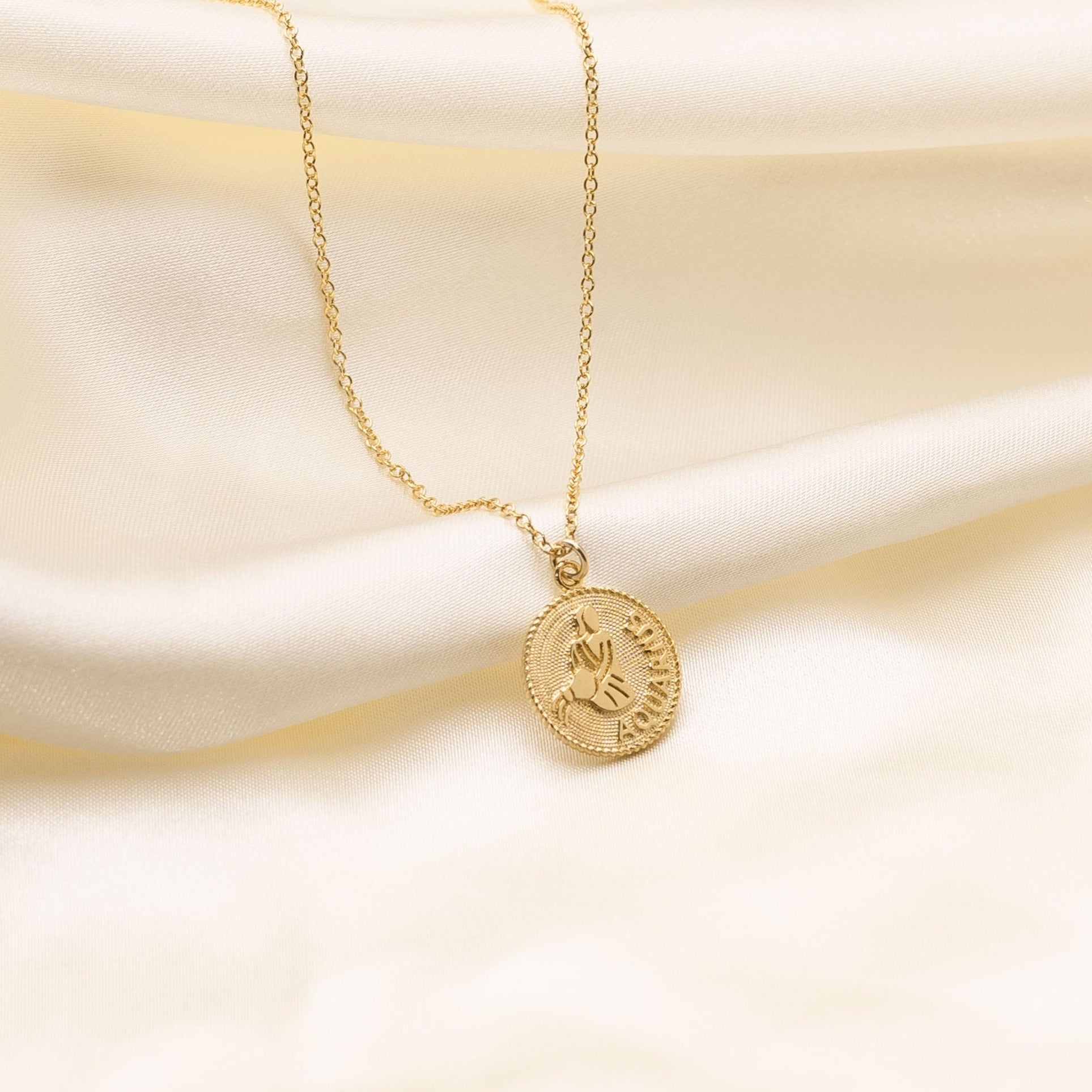 Aquarius Zodiac Necklace_Jan 20-Feb 19_Katie Dean Jewelry_horoscope sign_Zodiac Collection, dainty handmade necklaces by Katie Dean Jewelry
