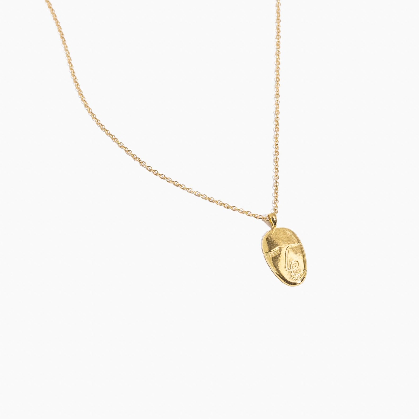 Gold Artist Face Necklace by Katie Dean Jewelry, made in America, perfect for the dainty minimal jewelry lovers, matisse inspired