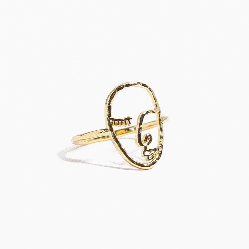 Artist Face Stacking ring by Katie Dean Jewelry, made in America, perfect for the dainty minimal jewelry lovers, matisse inspired