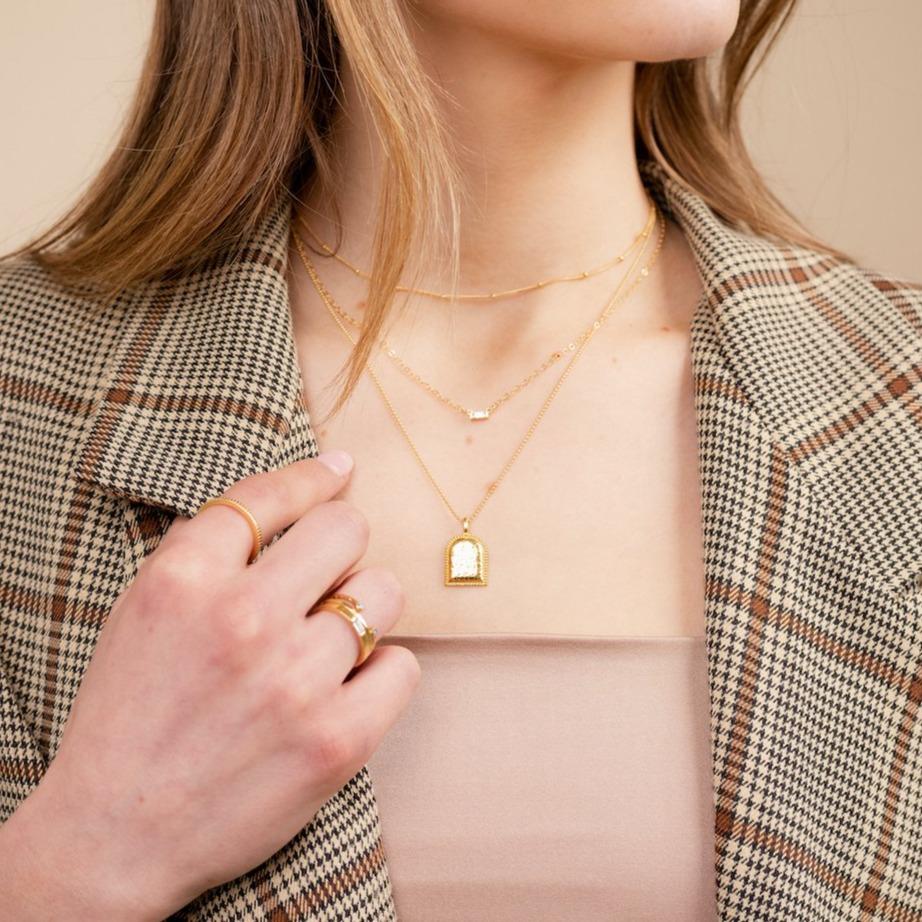 Beaded Choker, Beaded Arch Necklace, Baguette Necklace handmade by Katie Dean Jewelry in America