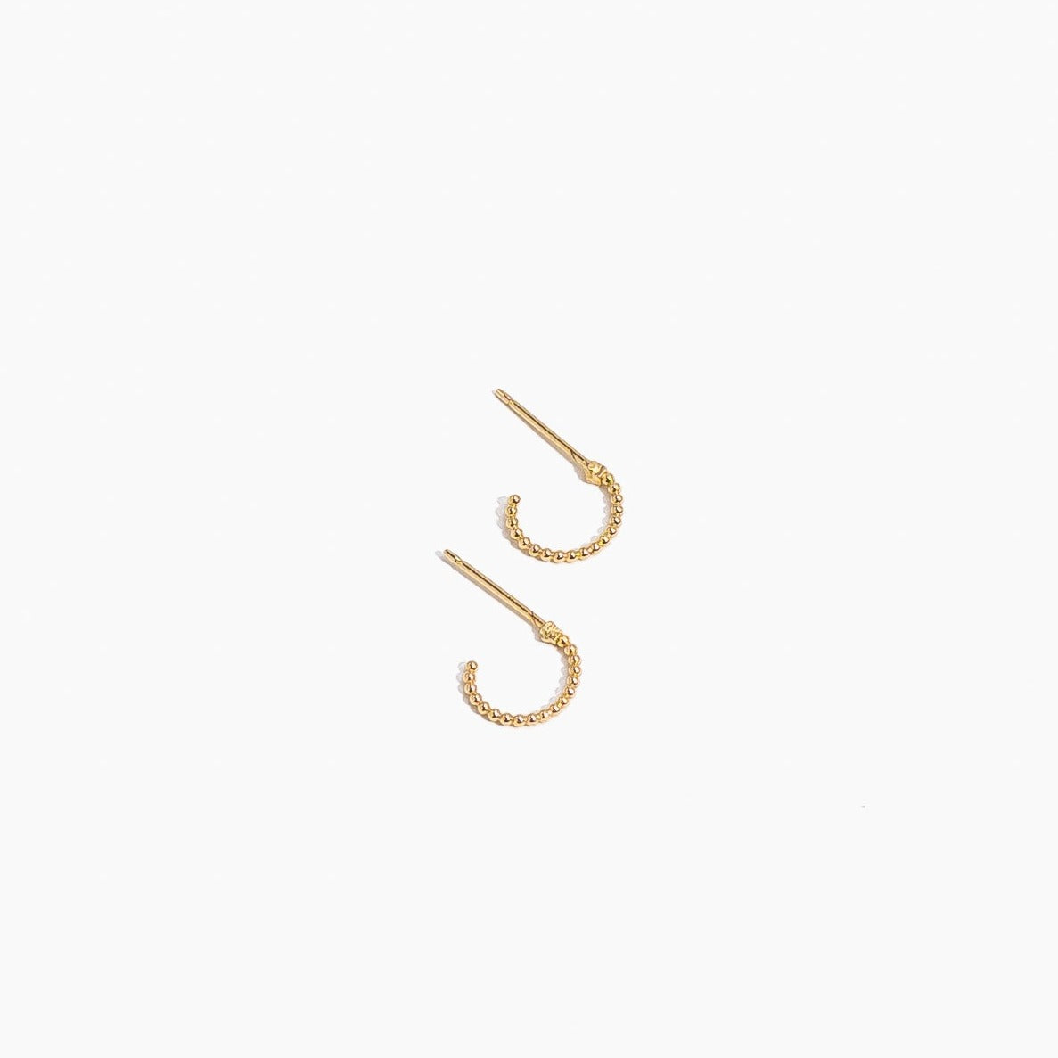 Beaded Hoop Studs, dainty hypoallergenic earrings perfect for the minimalist and made in America by Katie Dean Jewelry