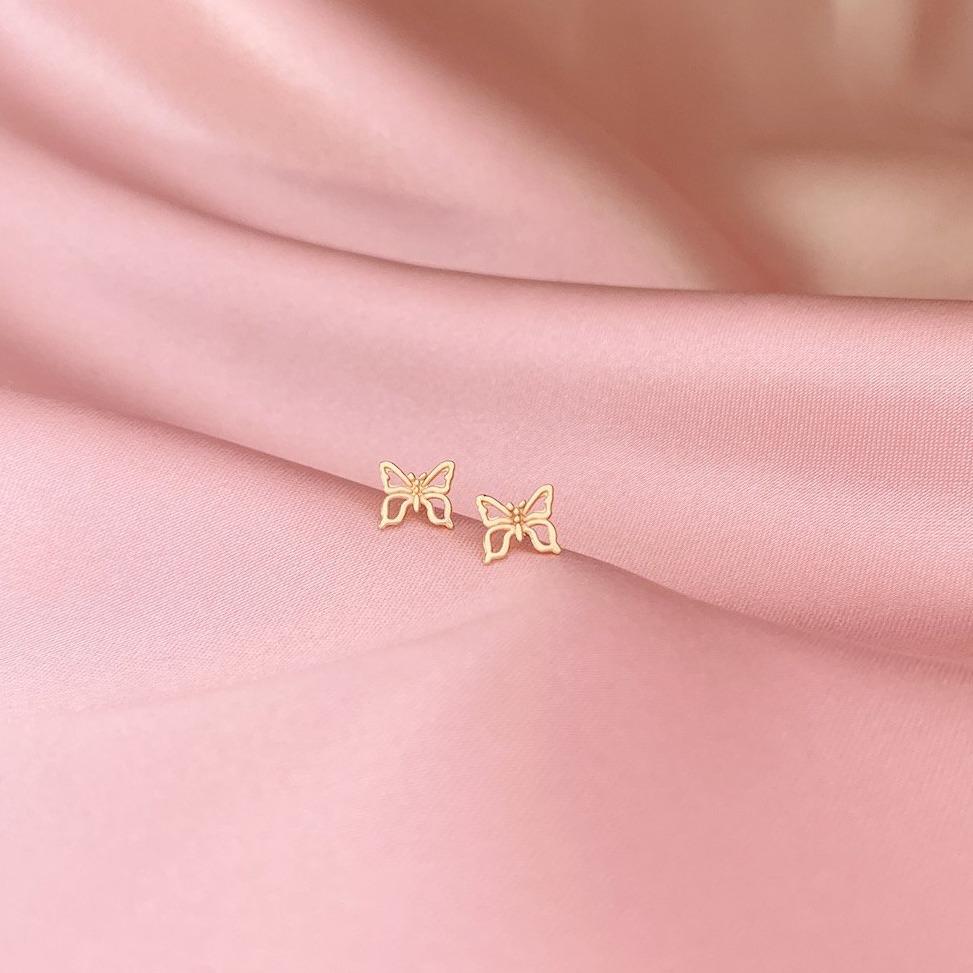 Butterfly Stud Earrings handmade in California by Katie Dean Jewelry. Butterflies are a symbol of Spring and new beginnings with the change of seasons. Nickel free and hypoallergenic.