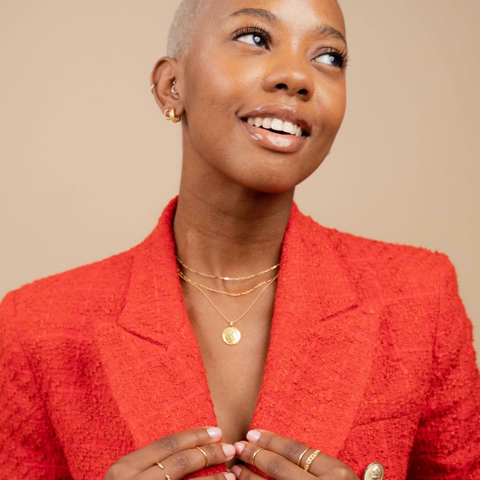 The Classic Necklace Set includes the Beaded Coin Necklace and perfectly layers with the Linked Chain Necklace. Handmade in California by Katie Dean Jewelry.