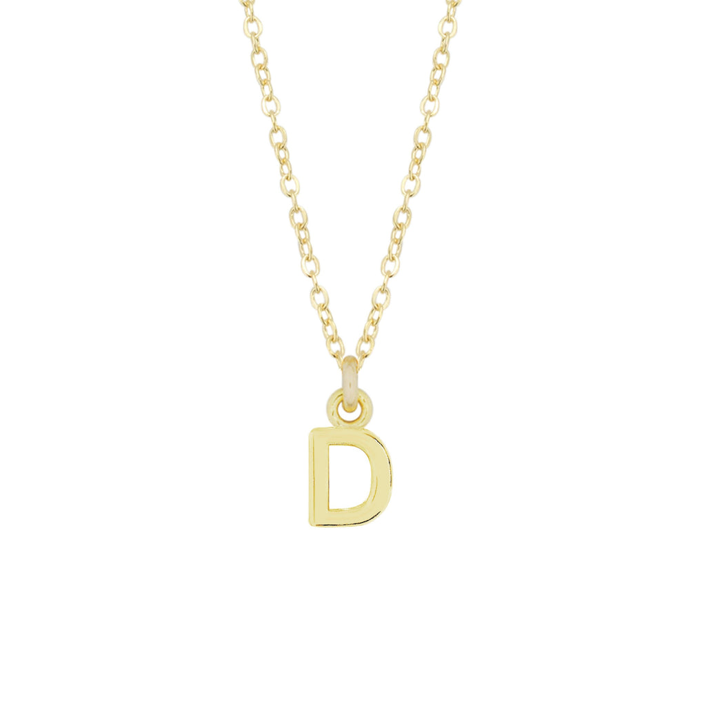 D Gold Initial Necklace by Katie Dean Jewelry, made in America, perfect for the dainty minimal jewelry lovers