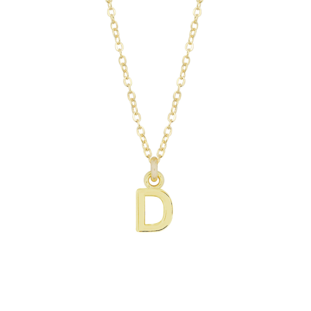 D Gold Initial Necklace by Katie Dean Jewelry, made in America, perfect for the dainty minimal jewelry lovers