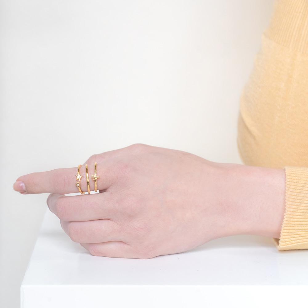 Just imagine stargazing under the perfect desert sky when you wear the Desert Ring Stack. Handmade in California by Katie Dean Jewelry.