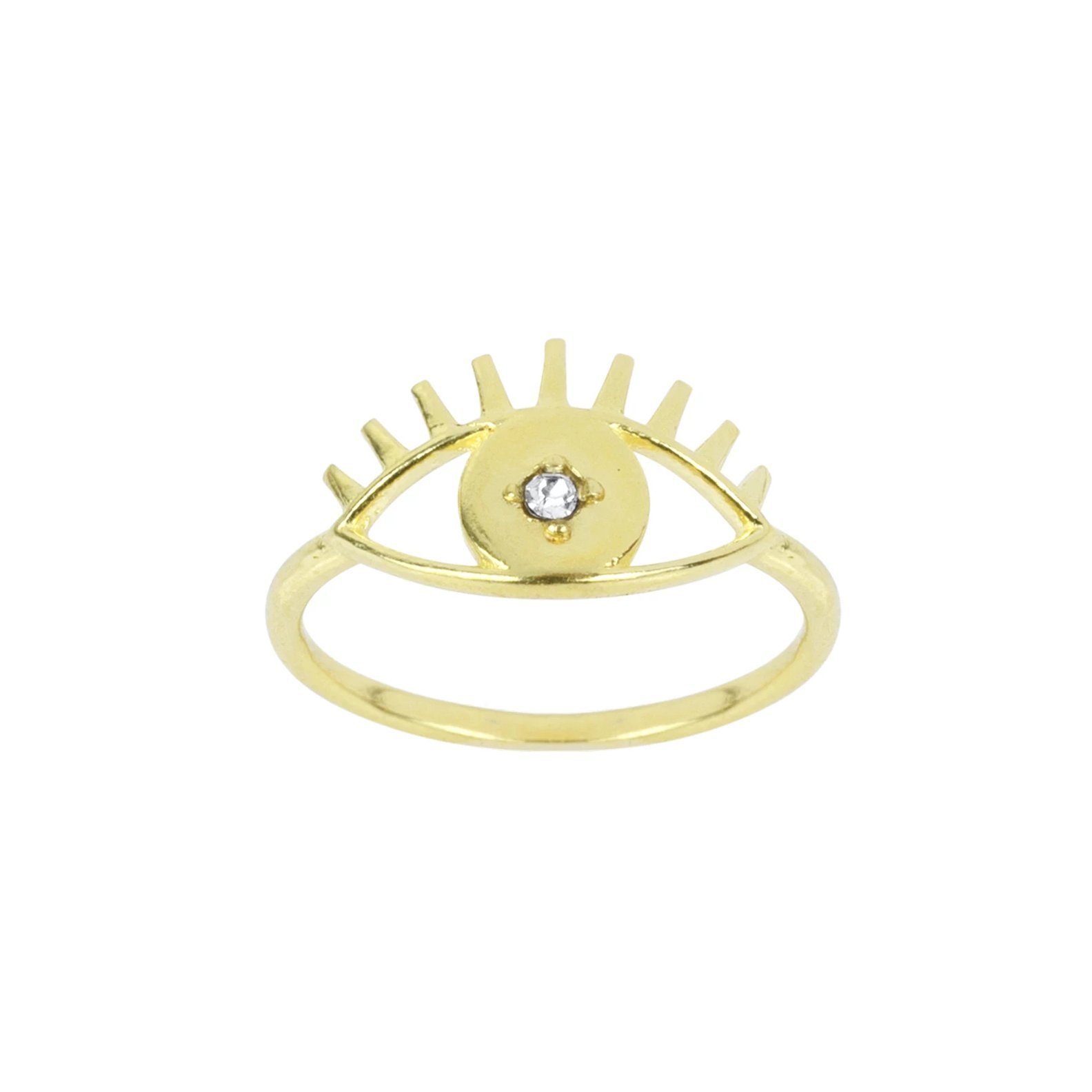 Keeping all bad juju away from you! Let this pretty Evil Eye Ring protect you from bad vibes and spread the love to one and all. Handmade in California by Katie Dean Jewelry.
