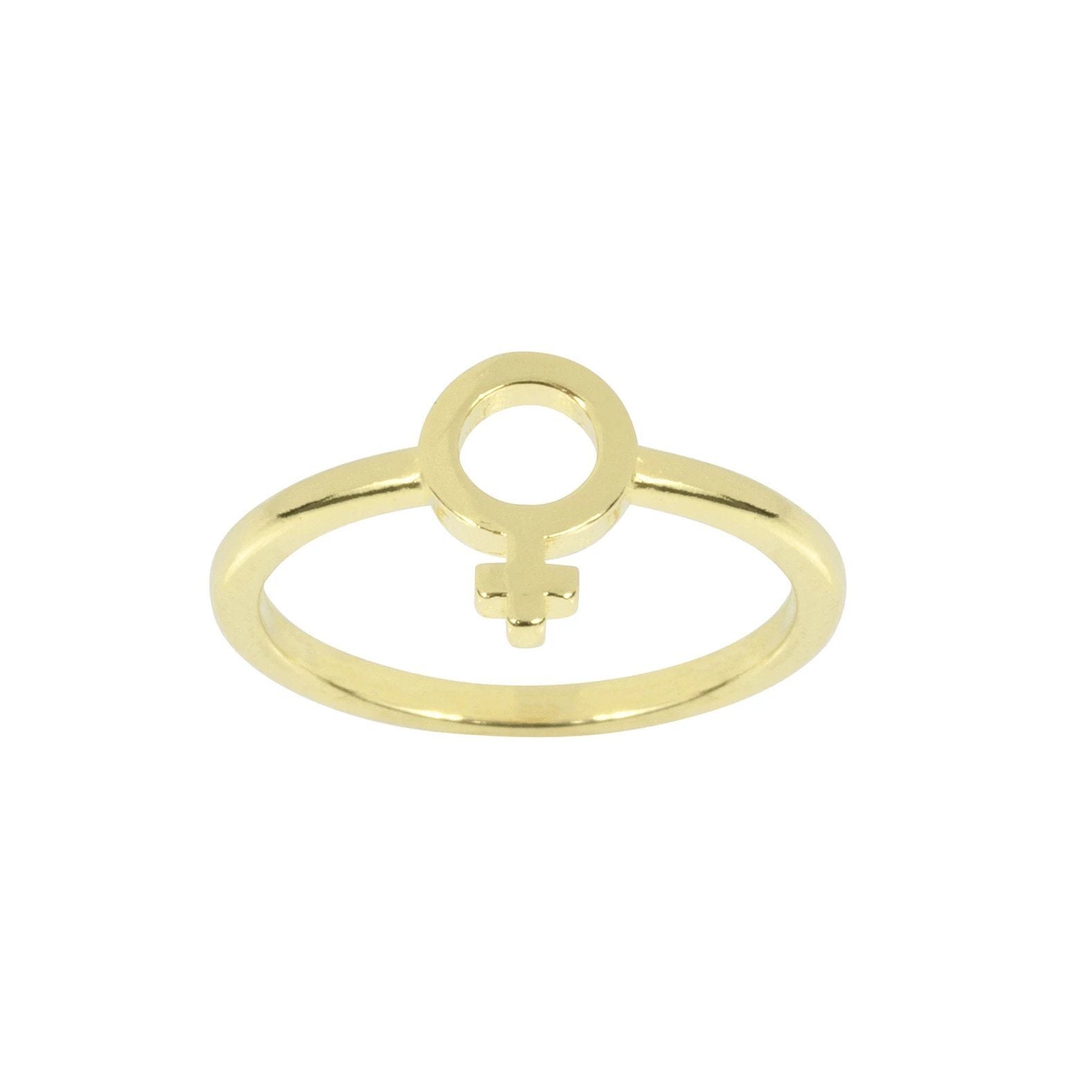 Wear it loud and proud. The Female Symbol Ring was inspired by all the support and help that Katie has received from the leading ladies in her life. When you wear this ring, we hope you feel empowered and ready to be the lady boss that you are. Handmade in California by Katie Dean Jewelry.