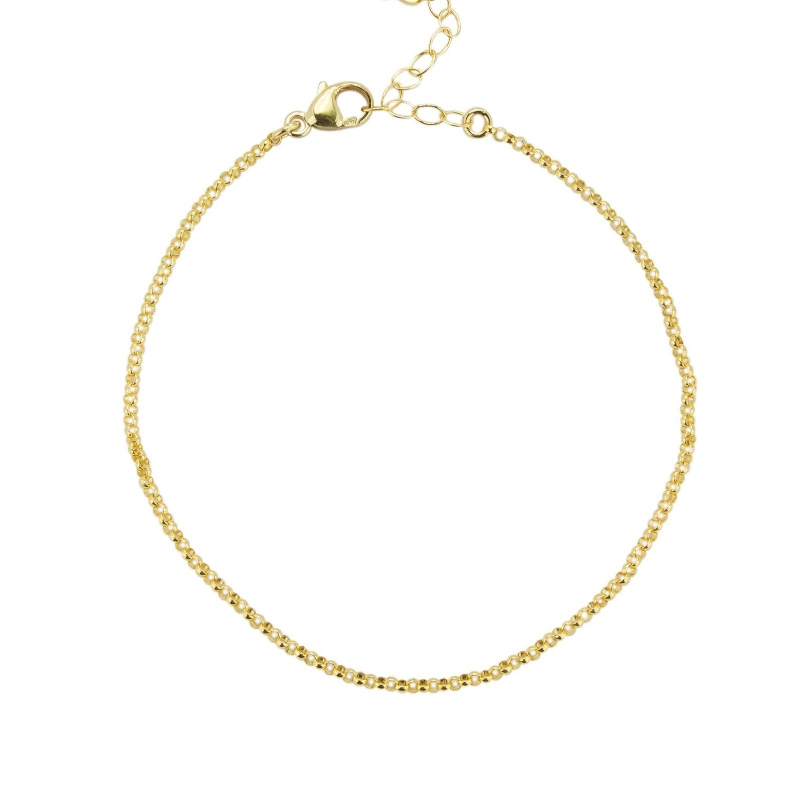 The Gold Rolo Bracelet, to the point, but anything except boring. Truly for every type of woman and perfectly pairs with any jewelry! A basic everyone should own. Handmade in California by Katie Dean Jewelry.