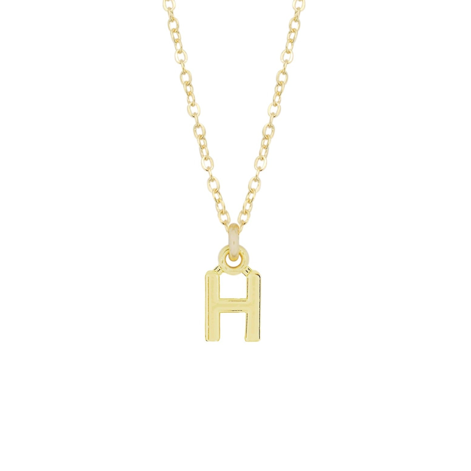 H Gold Initial Necklace by Katie Dean Jewelry, made in America, perfect for the dainty minimal jewelry lovers