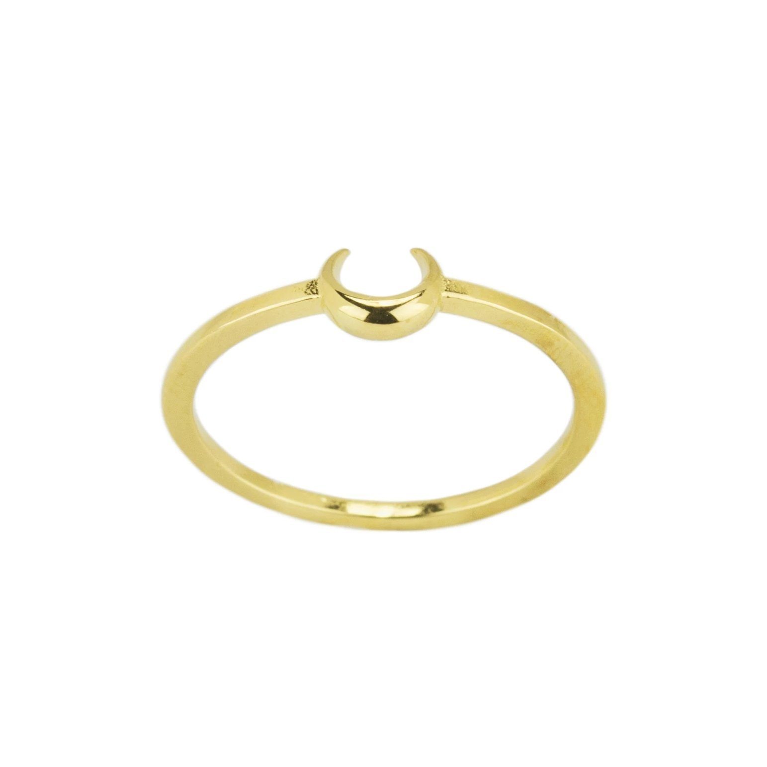 Dainty crescent moon ring made by Katie Dean Jewerly.