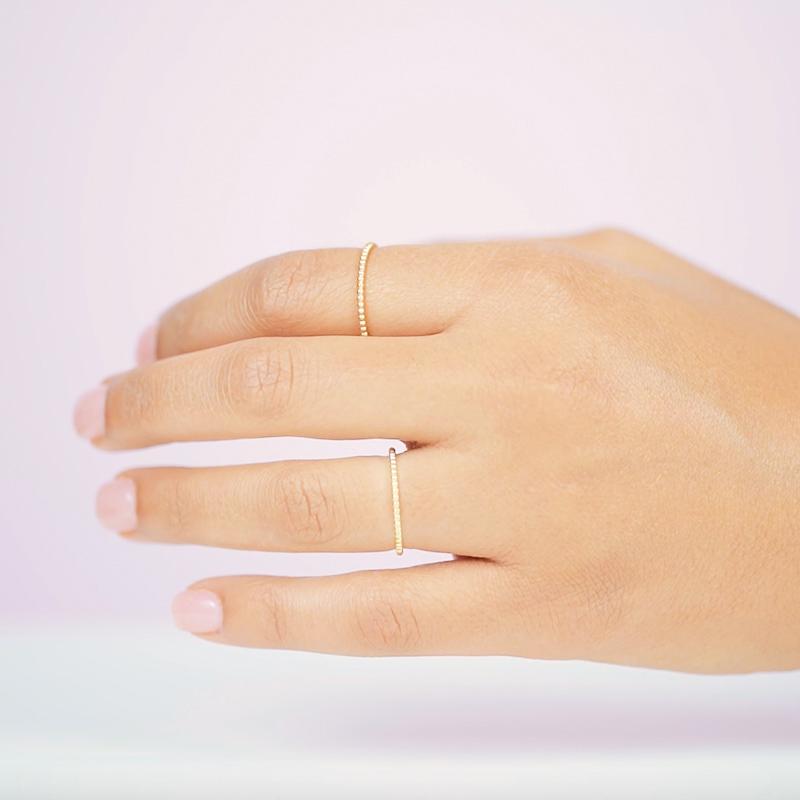 Dainty gold Beaded Rings by Katie Dean Jewelry, handmade in America