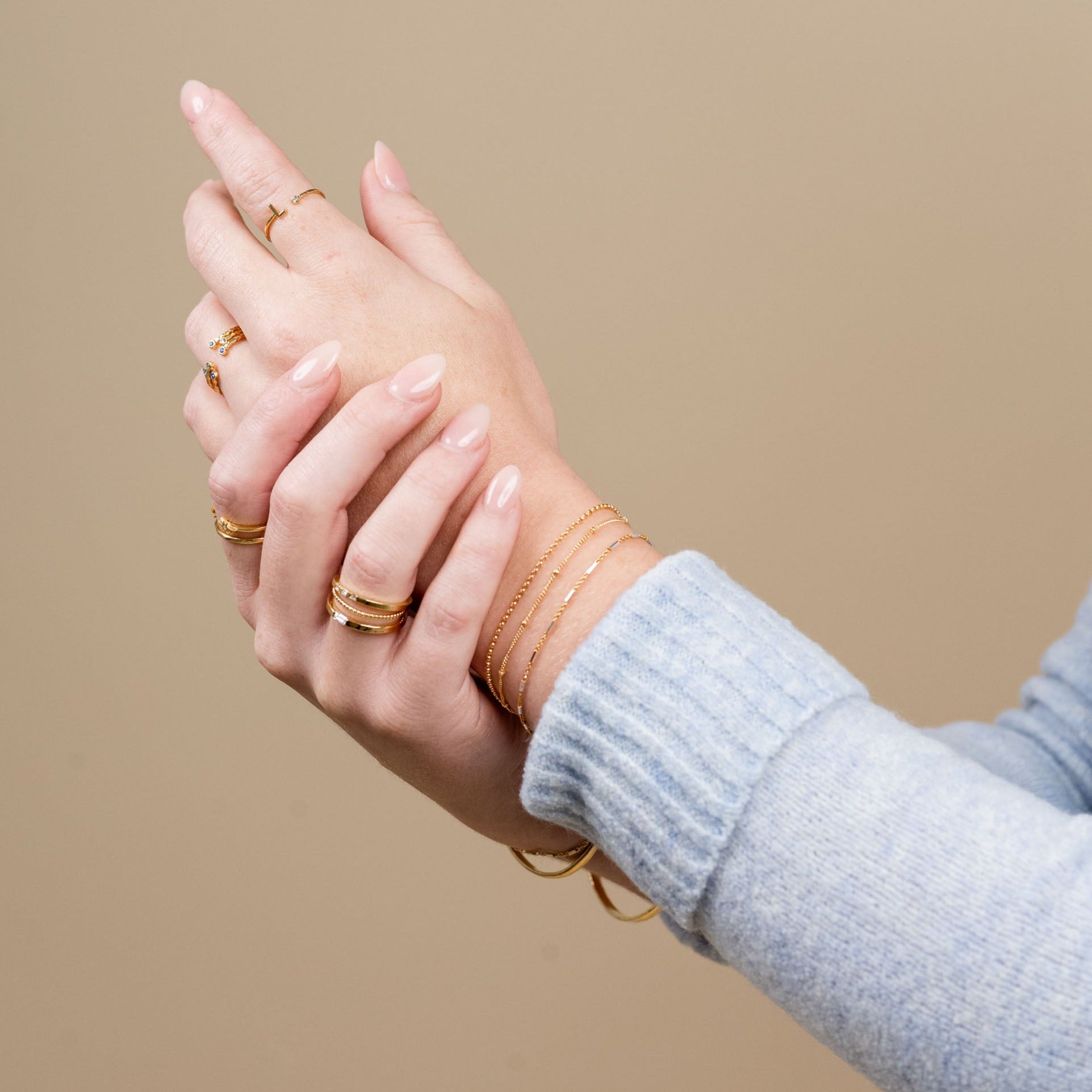 Katie Dean Jewelry, made in America, Gold rolo bracelet, beaded bracelet, silver and gold bracelet