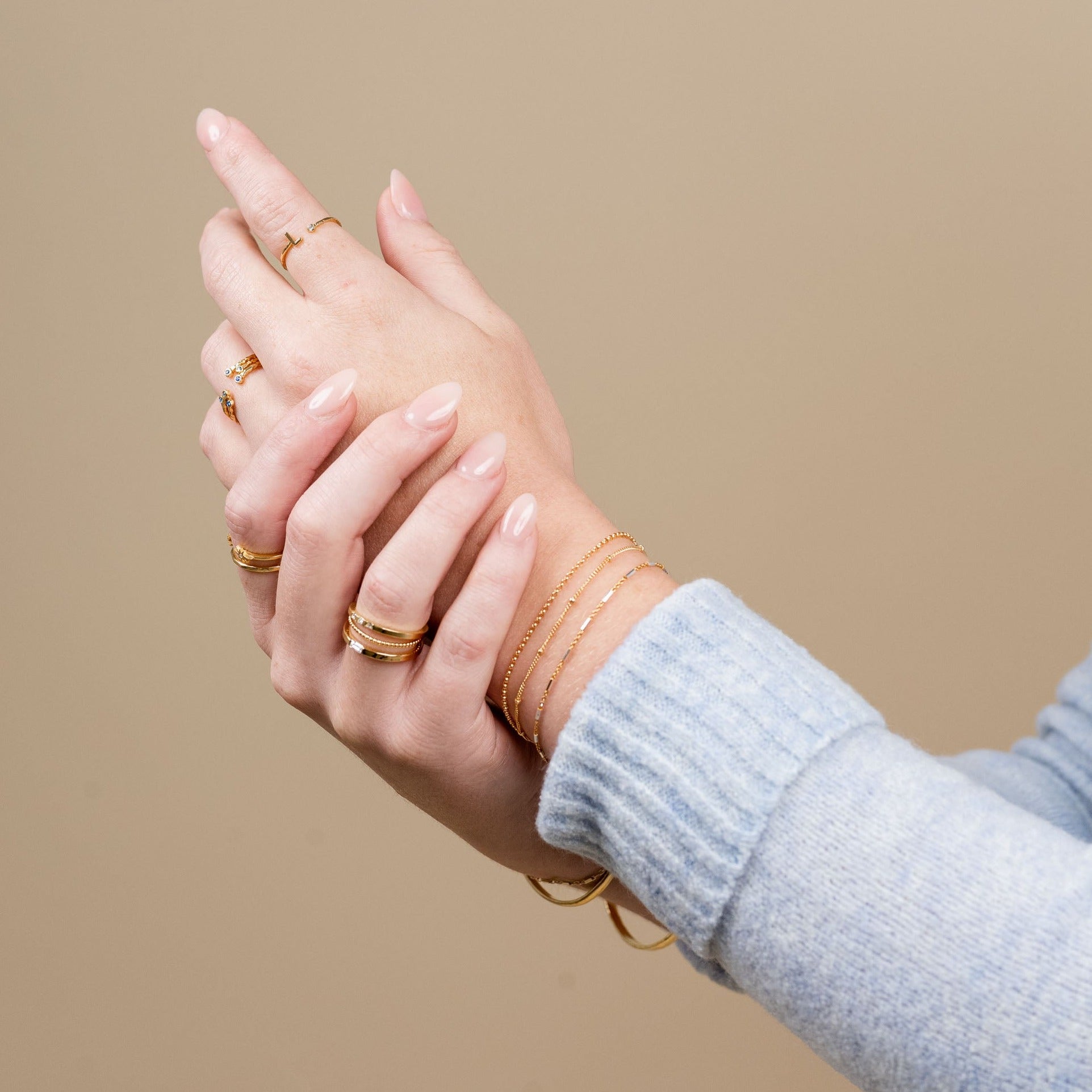 Katie Dean Jewelry, made in America, Gold rolo bracelet, beaded bracelet, silver and gold bracelet