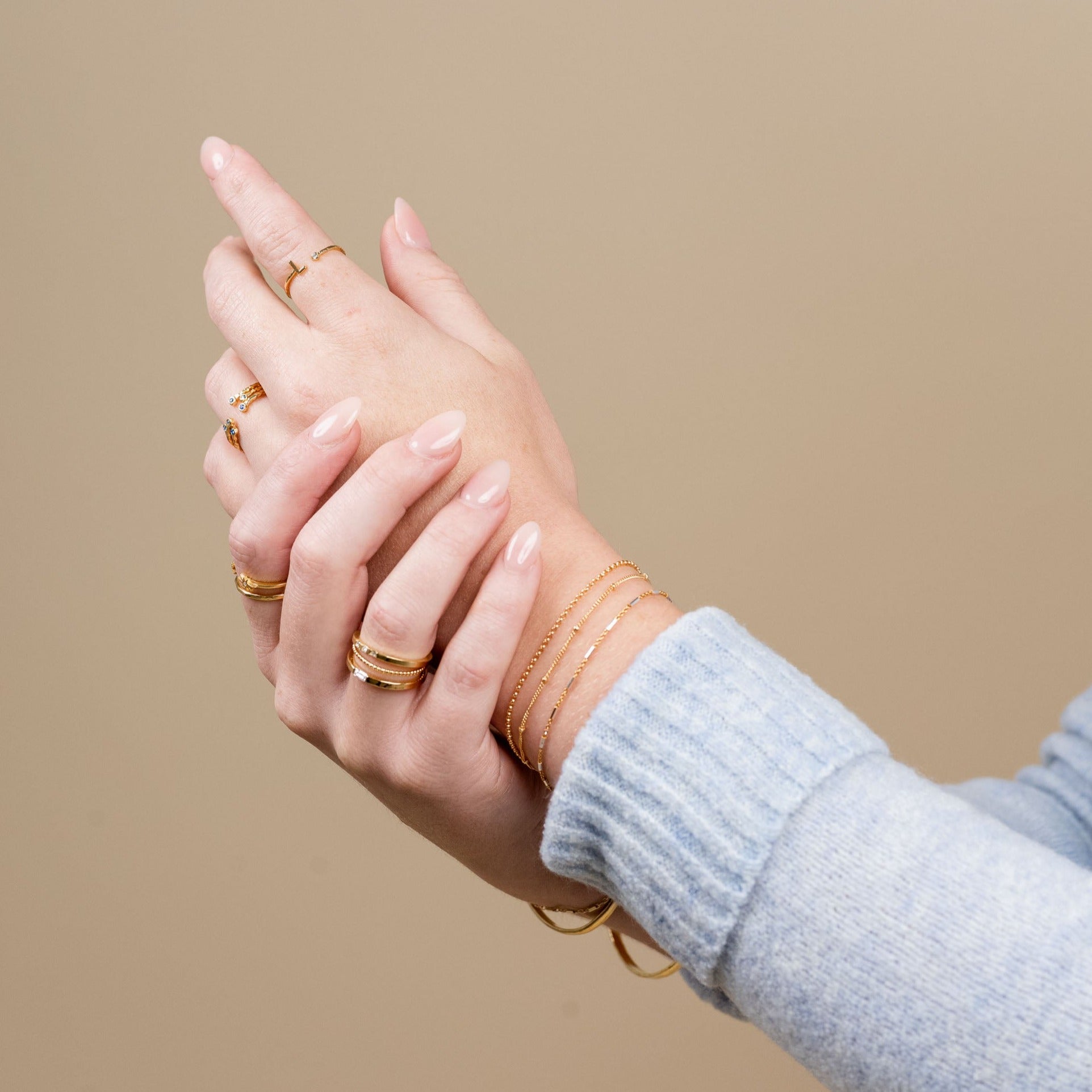 Katie Dean Jewelry, made in America, Gold rolo bracelet, beaded bracelet, silver and gold bracelet