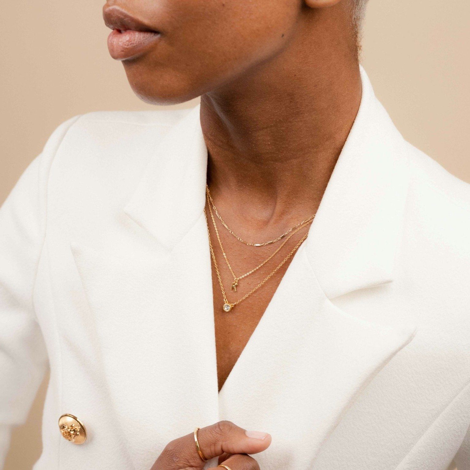 Linked Choker, Initial Necklace, Birthstone Necklace, made in America, Katie Dean jewelry