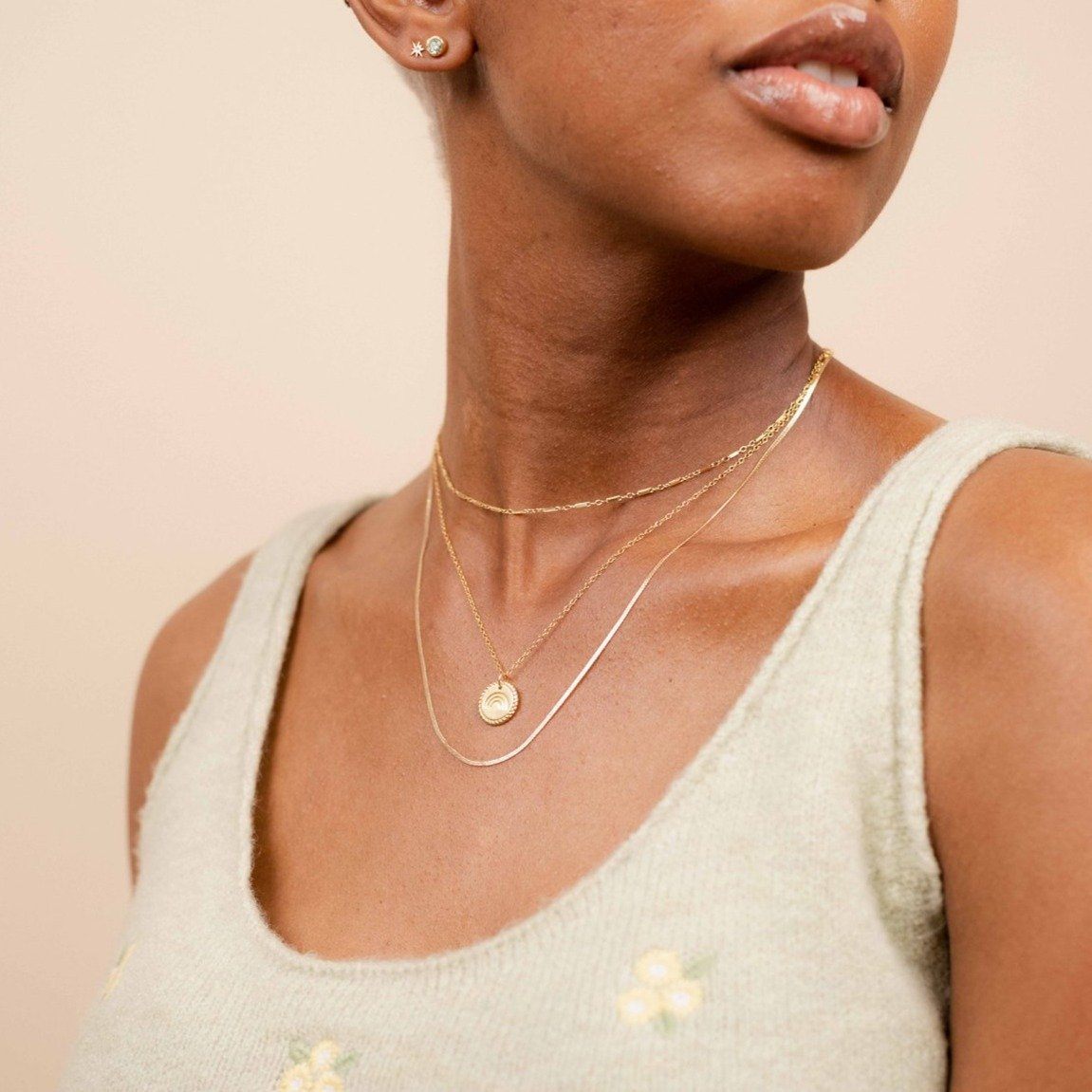 Rainbow Necklace handmade in California by Katie Dean Jewelry. A symbol for hope.