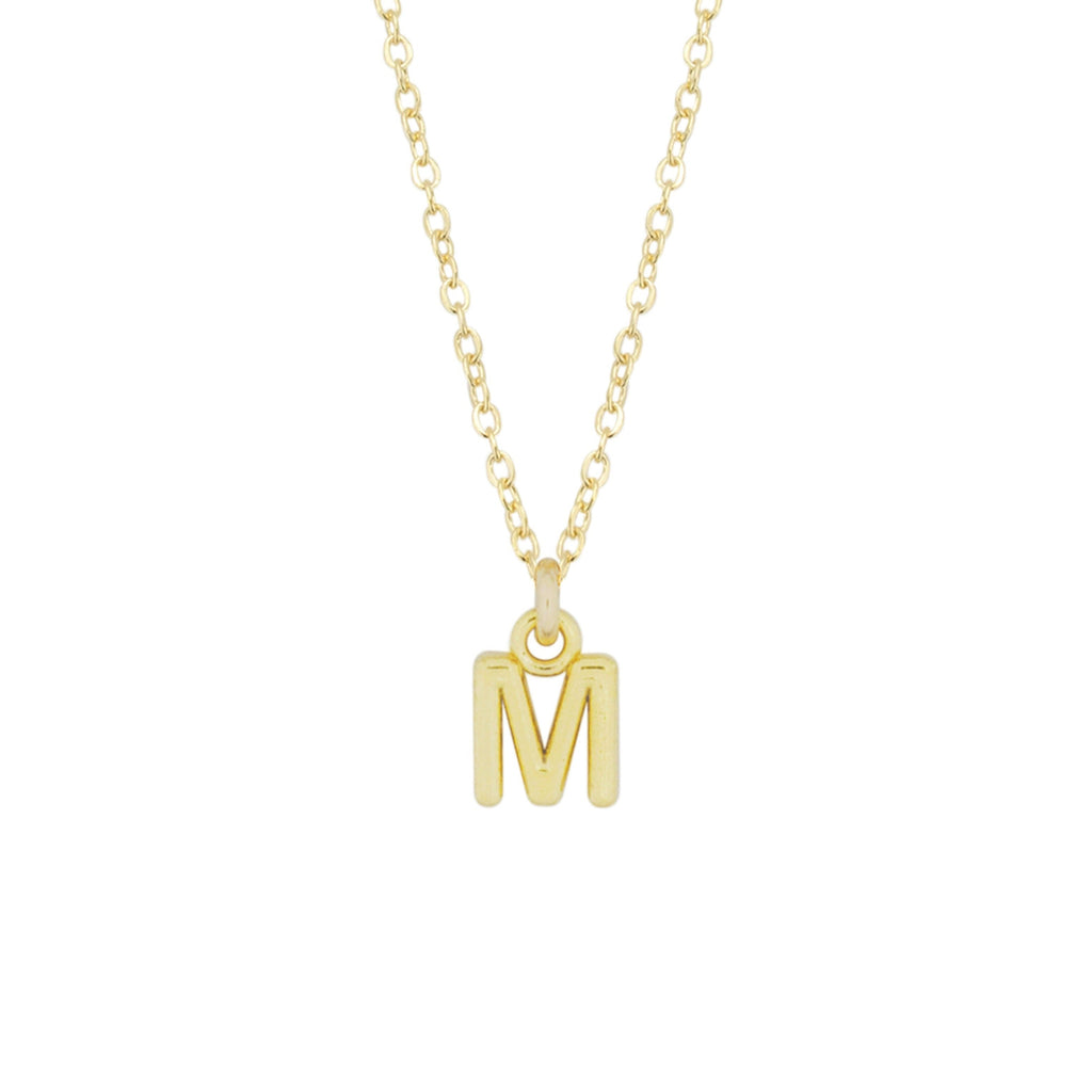 M Gold Initial Necklace by Katie Dean Jewelry, made in America, perfect for the dainty minimal jewelry lovers