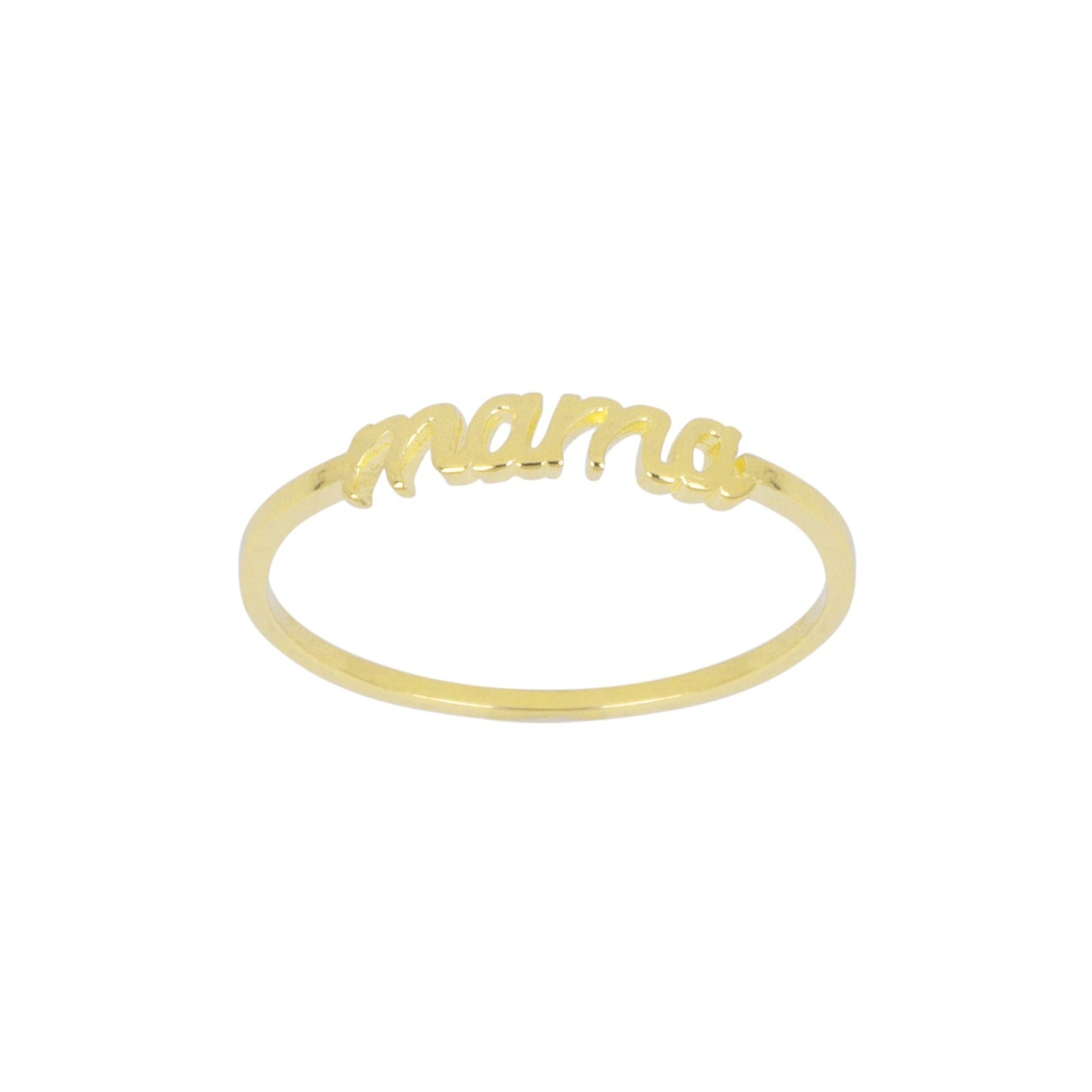 Dainty, minimal Mama Ring, it’s the stacking ring perfect for Mother’s day and handmade in America by Katie Dean Jewelry