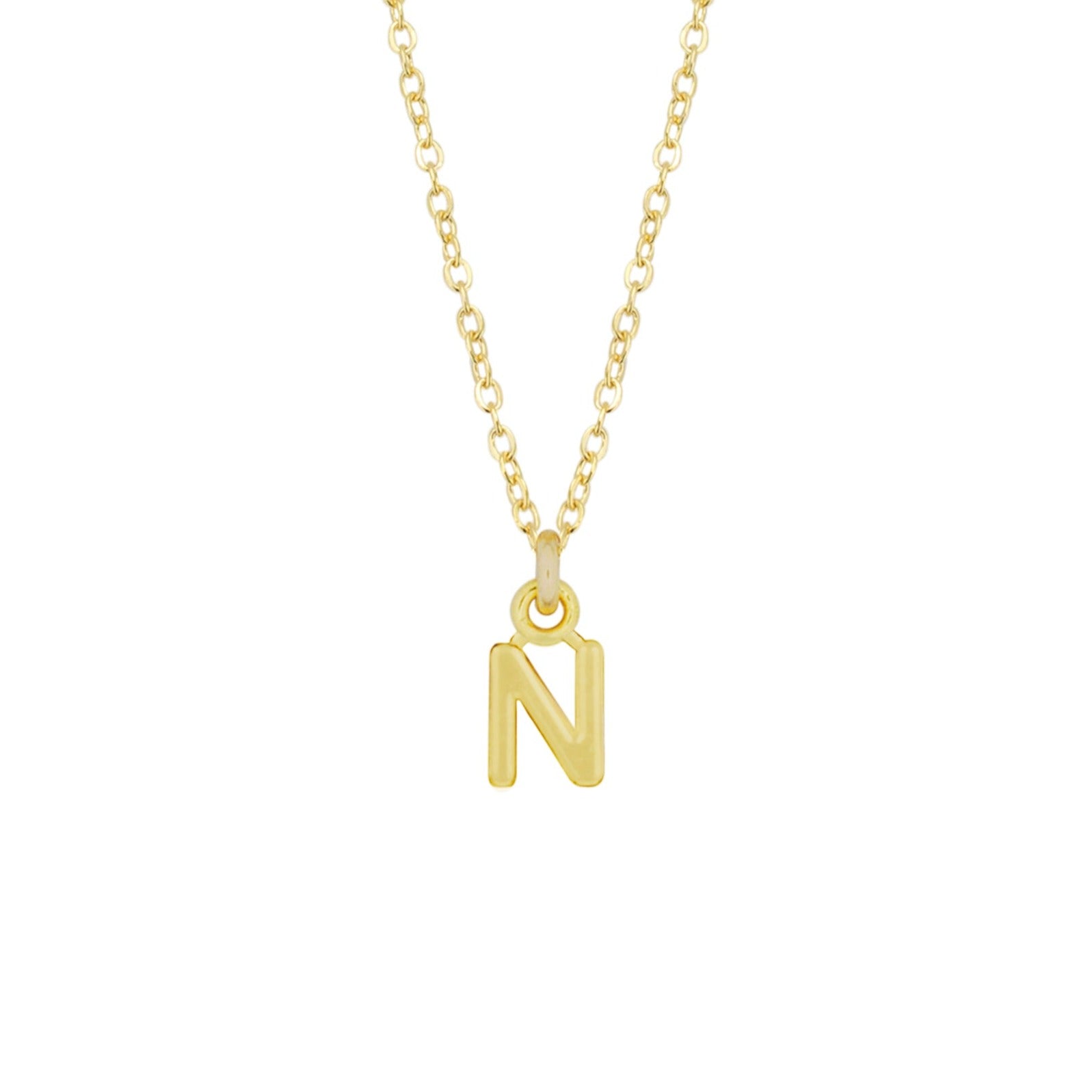 N Gold Initial Necklace by Katie Dean Jewelry, made in America, perfect for the dainty minimal jewelry lovers