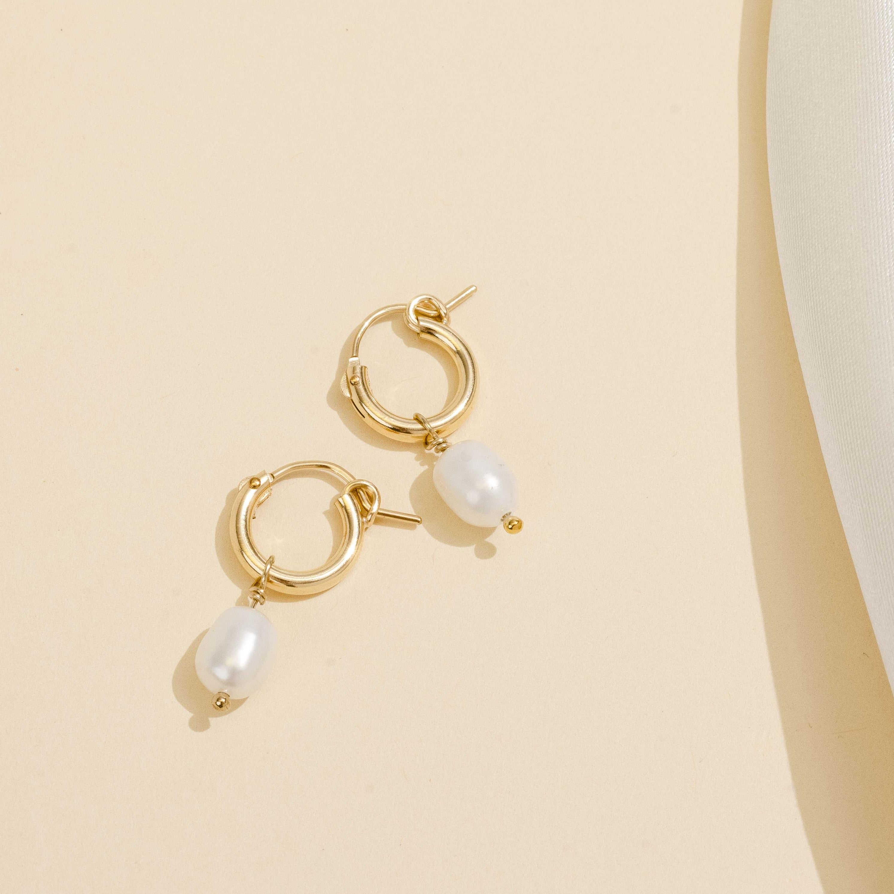 Pearl Hoops by Katie Dean Jewelry made in America, hypoallergenic