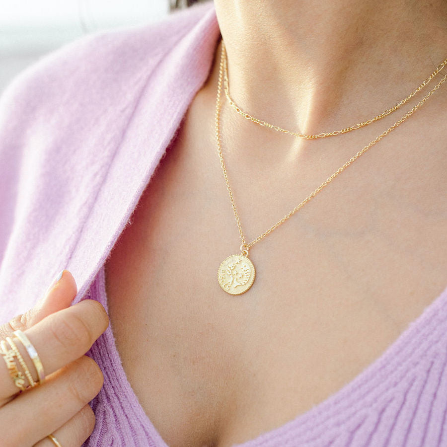 Pisces Zodiac Necklace_Feb 20-Mar 20_Katie Dean Jewelry_horoscope sign_Zodiac Collection, Katie Dean Jewelry_Figaro Chain Choker