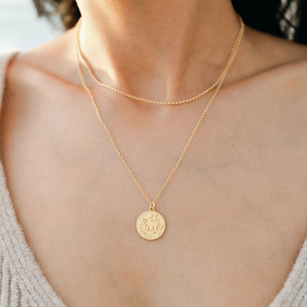 Taurus Zodiac Necklace_Apr 21-May 20_Katie Dean Jewelry_horoscope sign_Zodiac Collection, dainty handmade necklaces by Katie Dean Jewelry_gold rolo choker