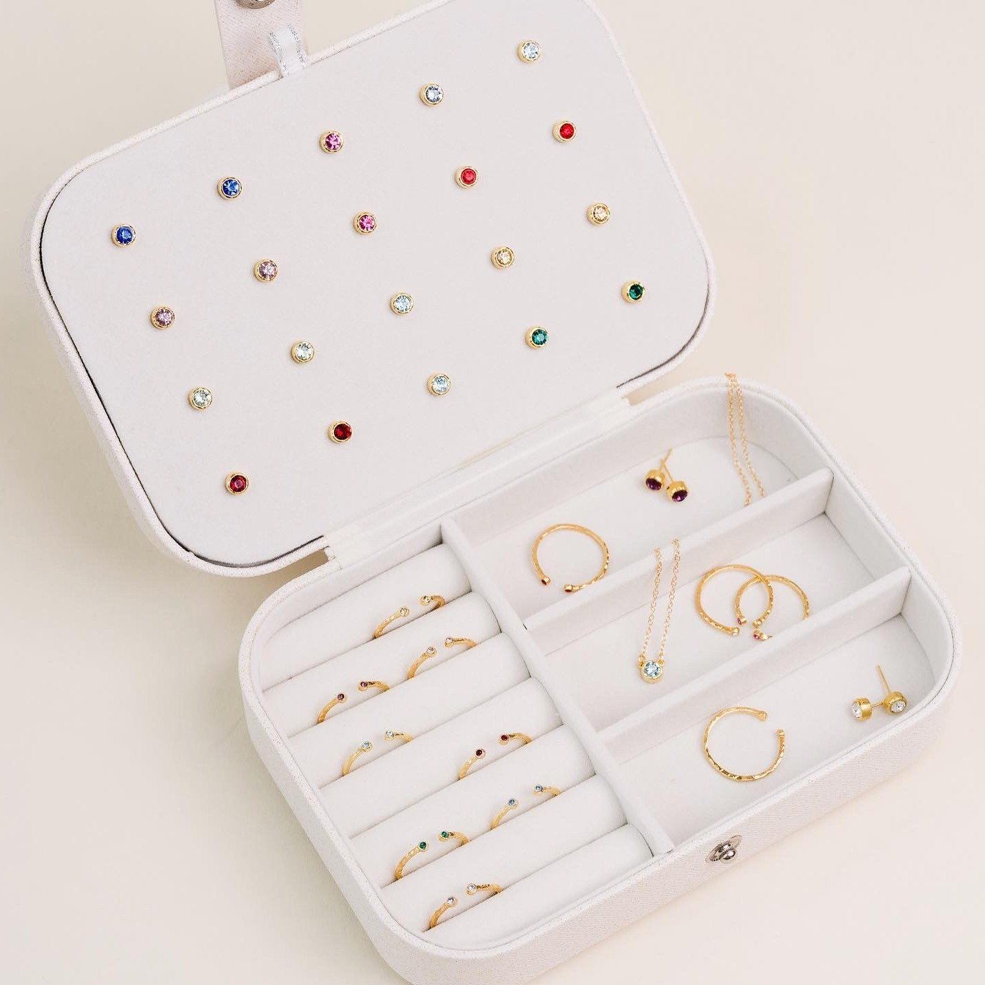 Jewelry Case, travel case to organize your jewelry, white Katie Dean Jewelry