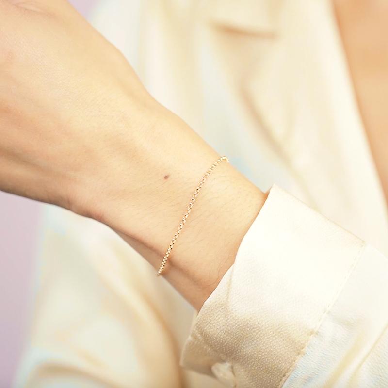 The Gold Rolo Bracelet, to the point, but anything except boring. Truly for every type of woman and perfectly pairs with any jewelry! A basic everyone should own. Handmade in California by Katie Dean Jewelry.