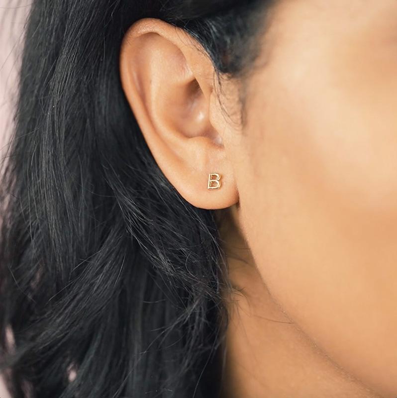 Nothing says chic like a personalized initial earring. Purchase multiple so you can mix and match - sold as singles, if you'd like a pair, order two! Handmade in California. Nickel free and hypoallergenic.