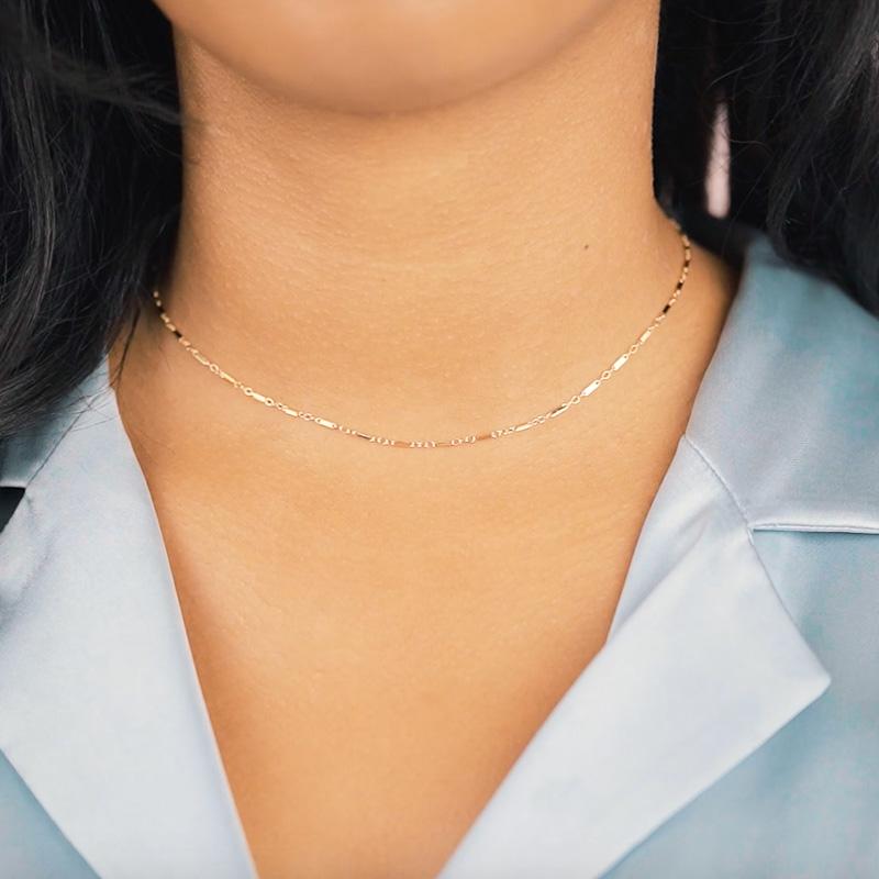 Your new favorite gold necklace. Simple yet refined and pairs perfectly with any jewelry! Handmade in California by Katie Dean Jewelry.