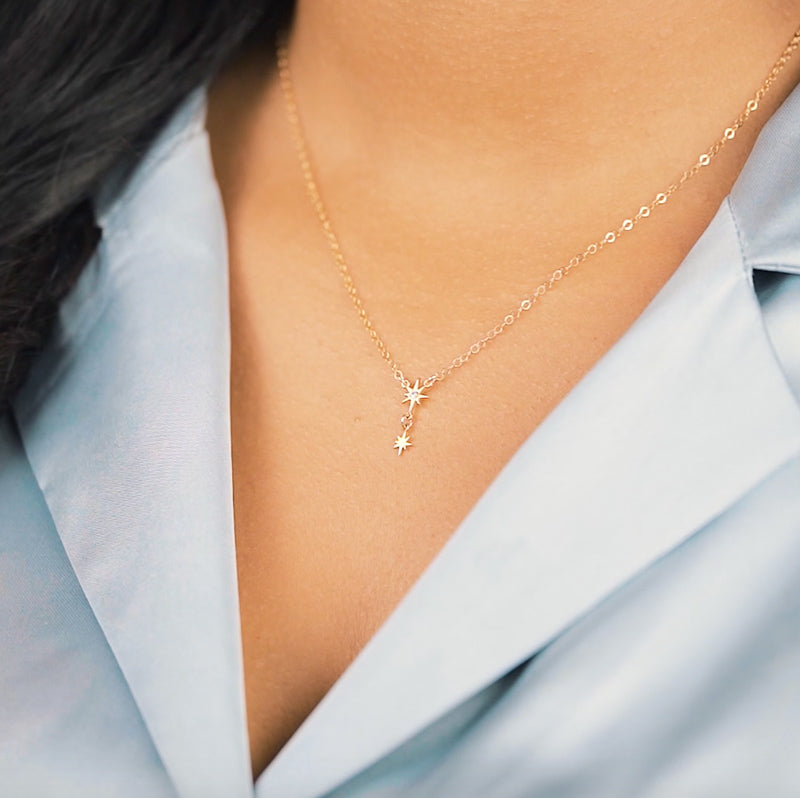 Star light star bright, first necklace I see tonight! Your wish is our command with this sparkly one! Handmade in California by Katie Dean Jewelry.