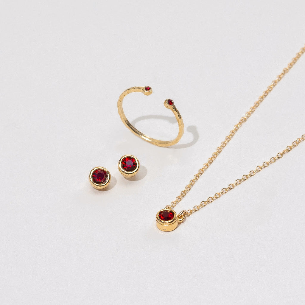 07 July Birthstone Collection, made in America by Katie Dean Jewelry, dainty delicate stacking rings