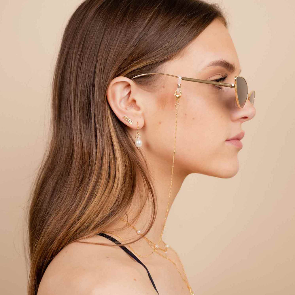 Dainty gold Eyewear Chains made in America by Katie Dean Jewelry