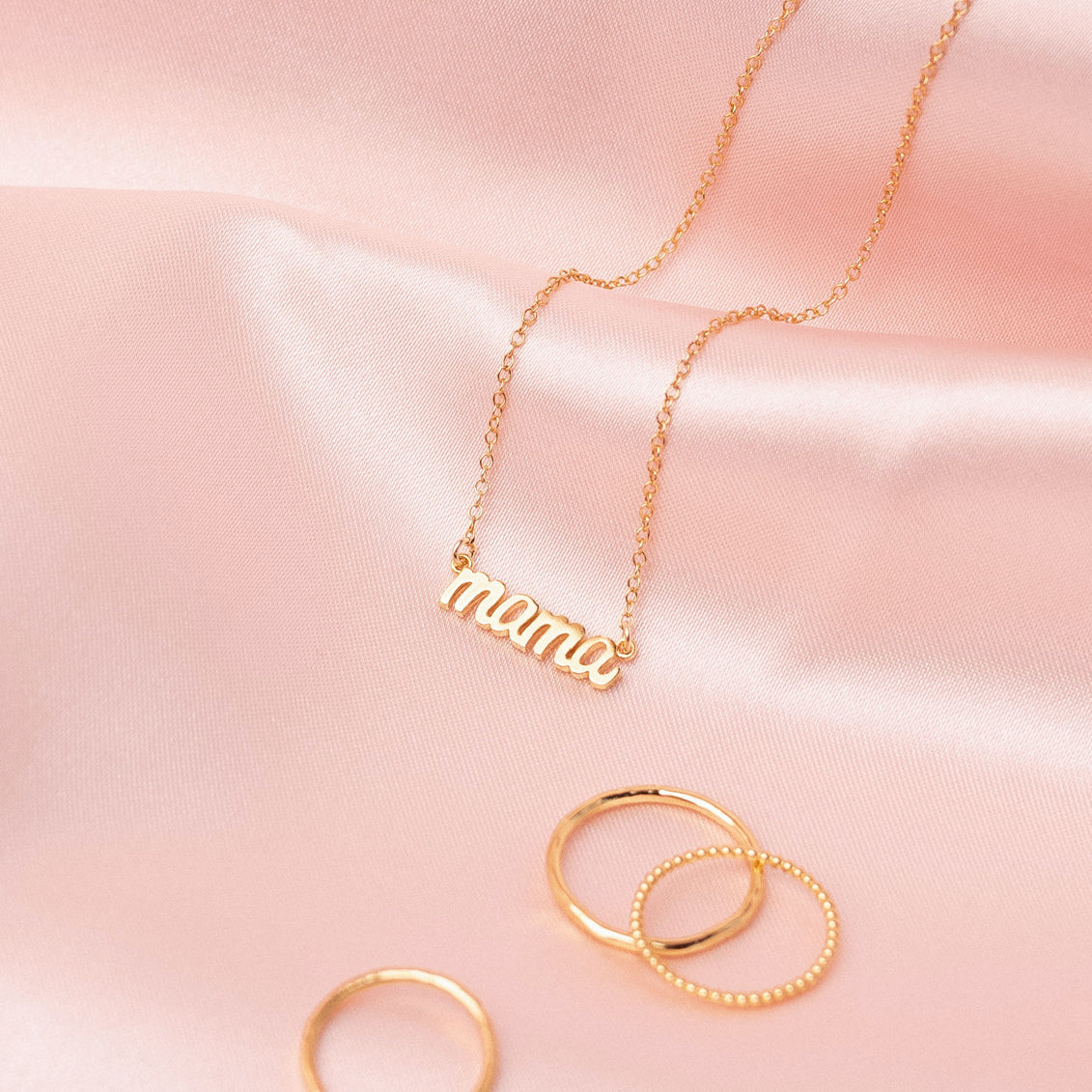 Mama Necklace by Katie Dean Jewelry, made in America, perfect for the dainty minimal jewelry lovers, A golden gift for the stars in your life