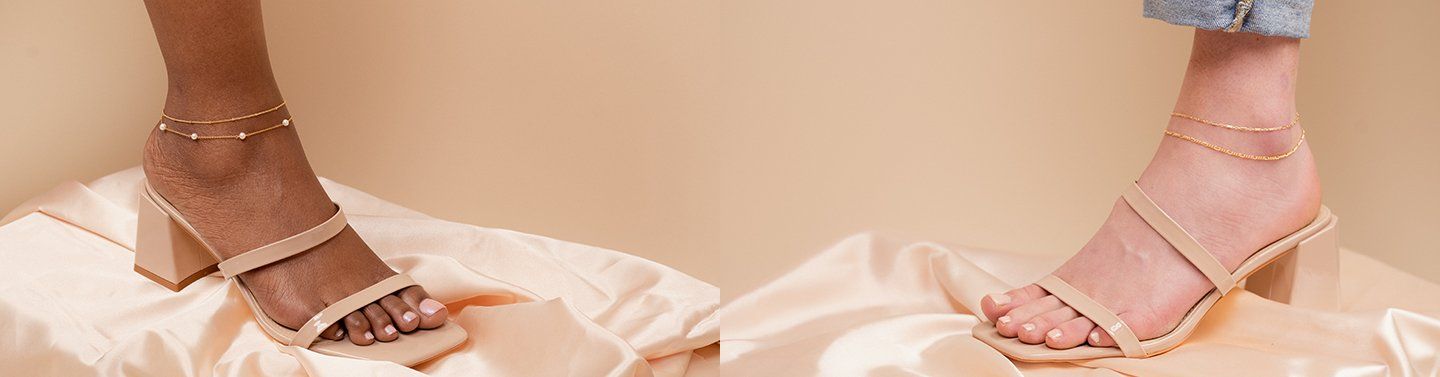 Dainty gold Anklet Sets by Katie Dean Jewelry, handmade in America