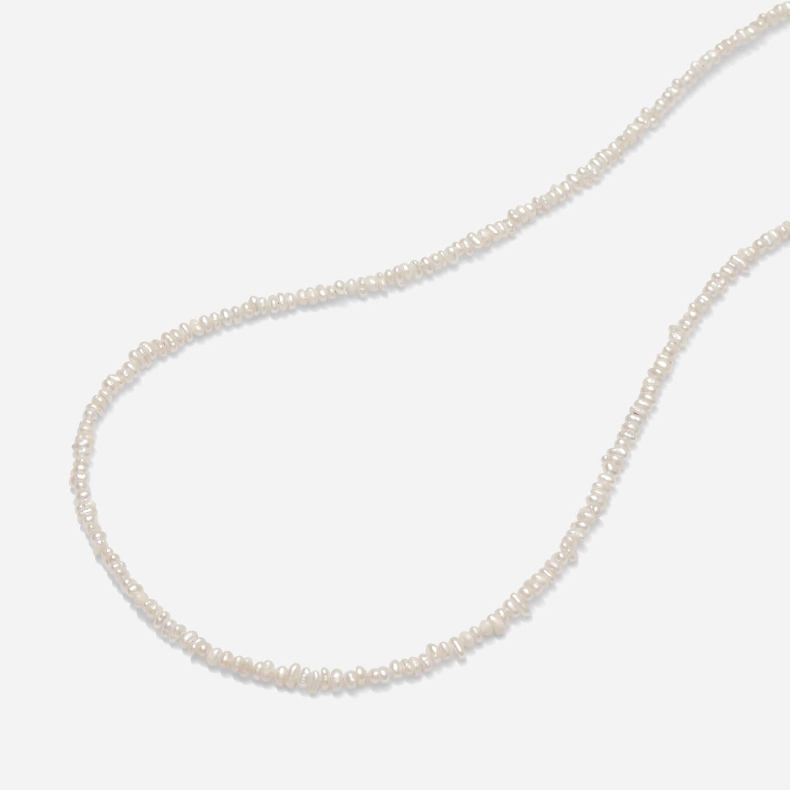 Pearl necklace on a white background