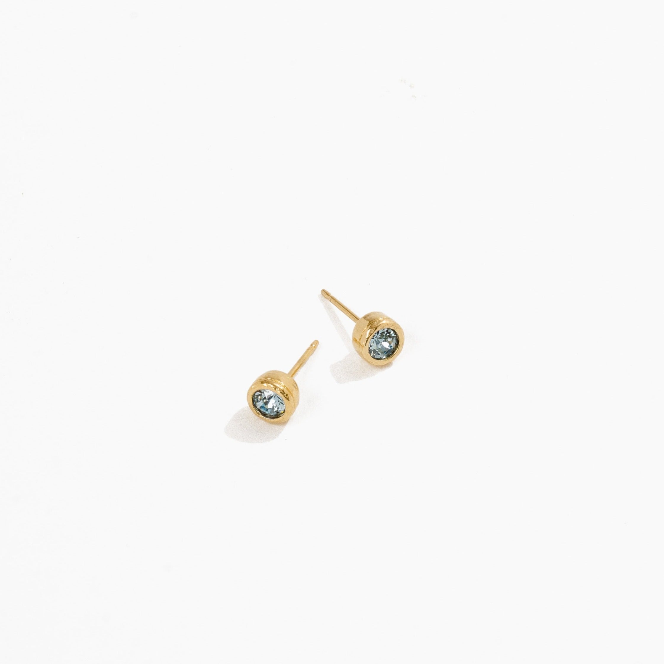 03 March Birthstone Studs by Katie Dean Jewelry made in America, hypoallergenic.