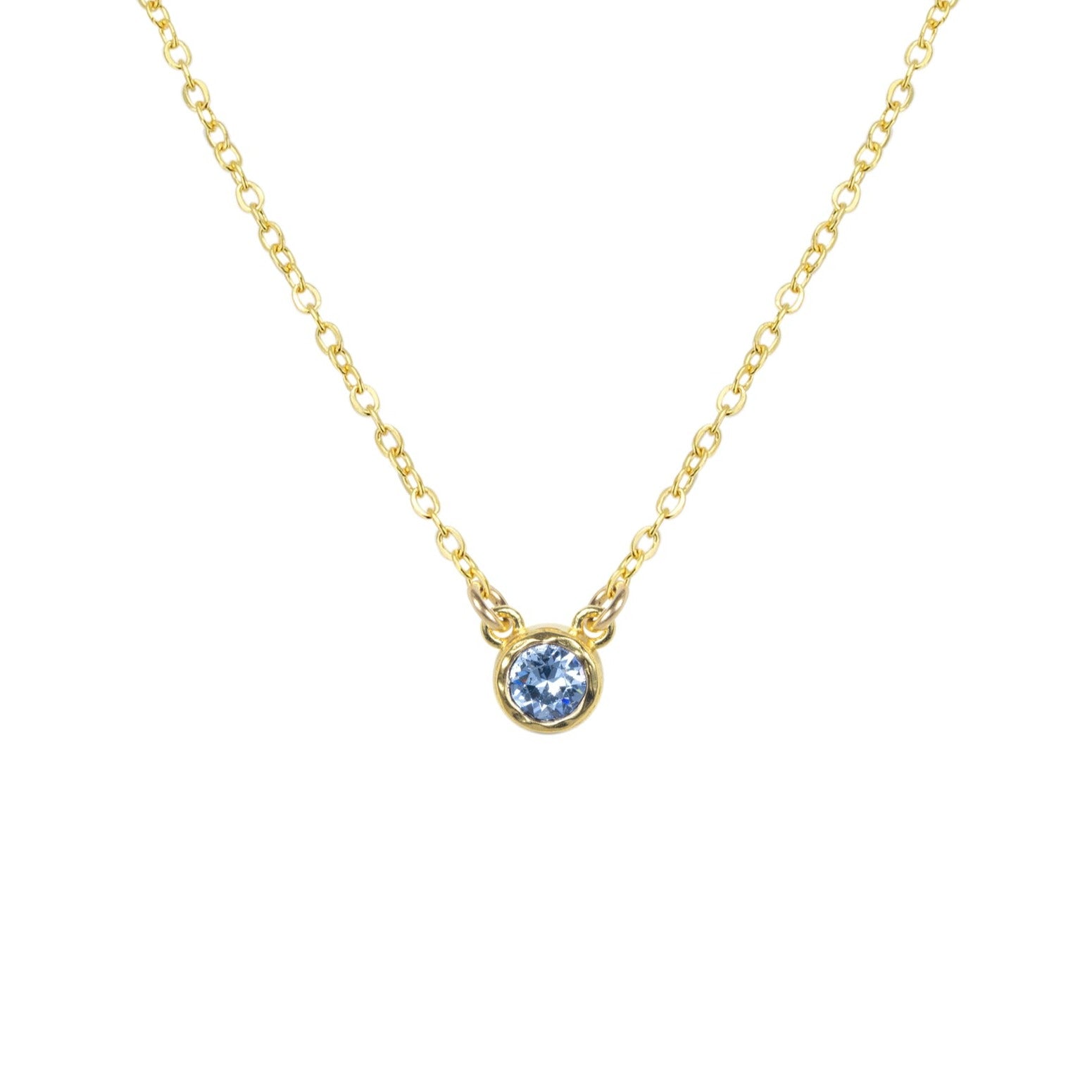 December Gold Birthstone Necklace by Katie Dean Jewelry, made in America, perfect for the dainty minimal jewelry lovers