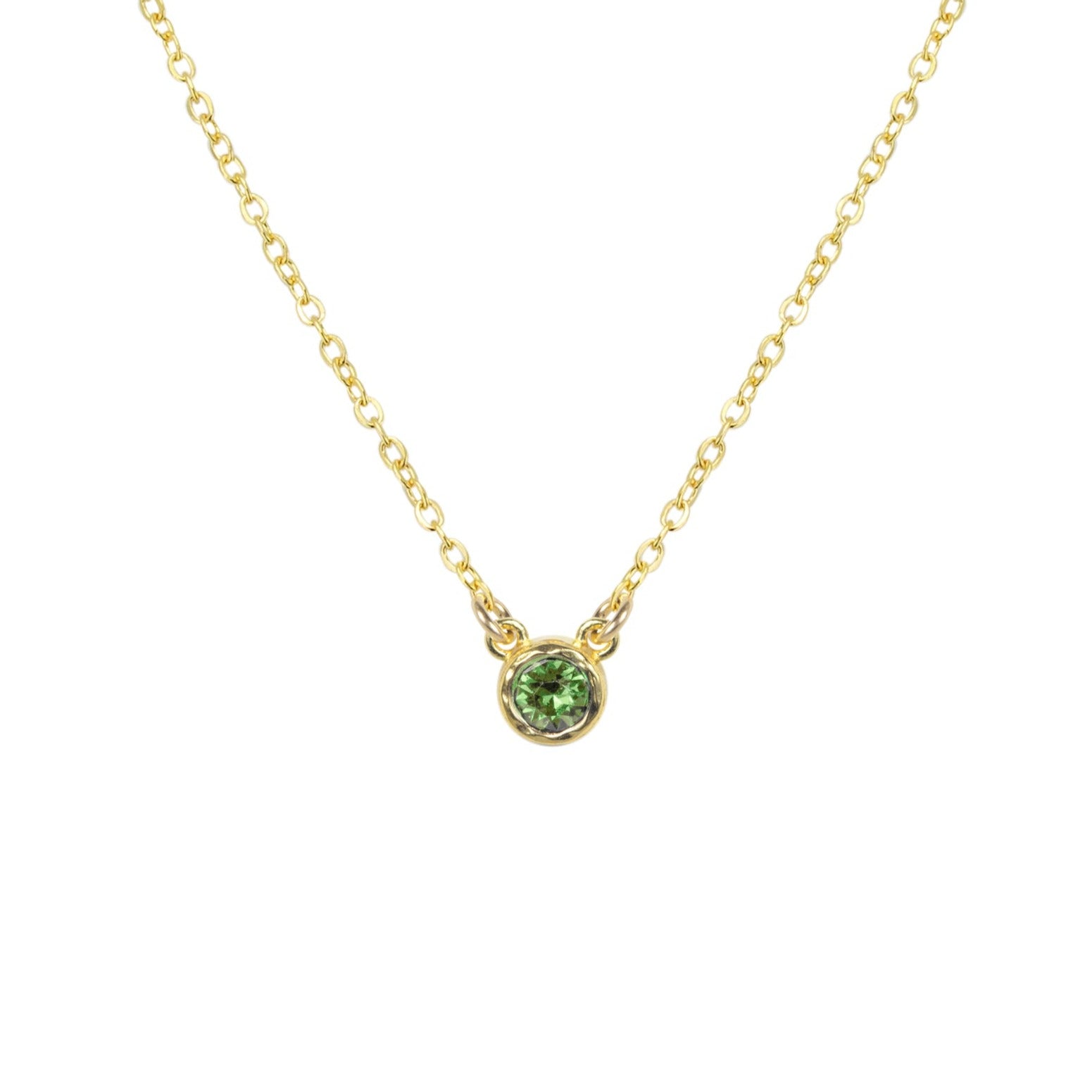 August Gold Birthstone Necklace by Katie Dean Jewelry, made in America, perfect for the dainty minimal jewelry lovers